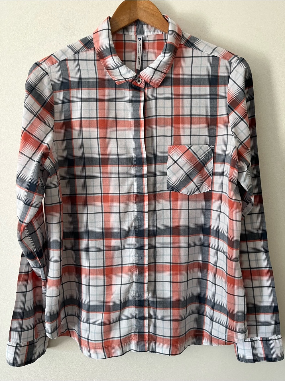 Kuhl Women’s White, Gray, White Plaid Button-Up Shirt Large Gorpcore Hiking